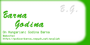 barna godina business card